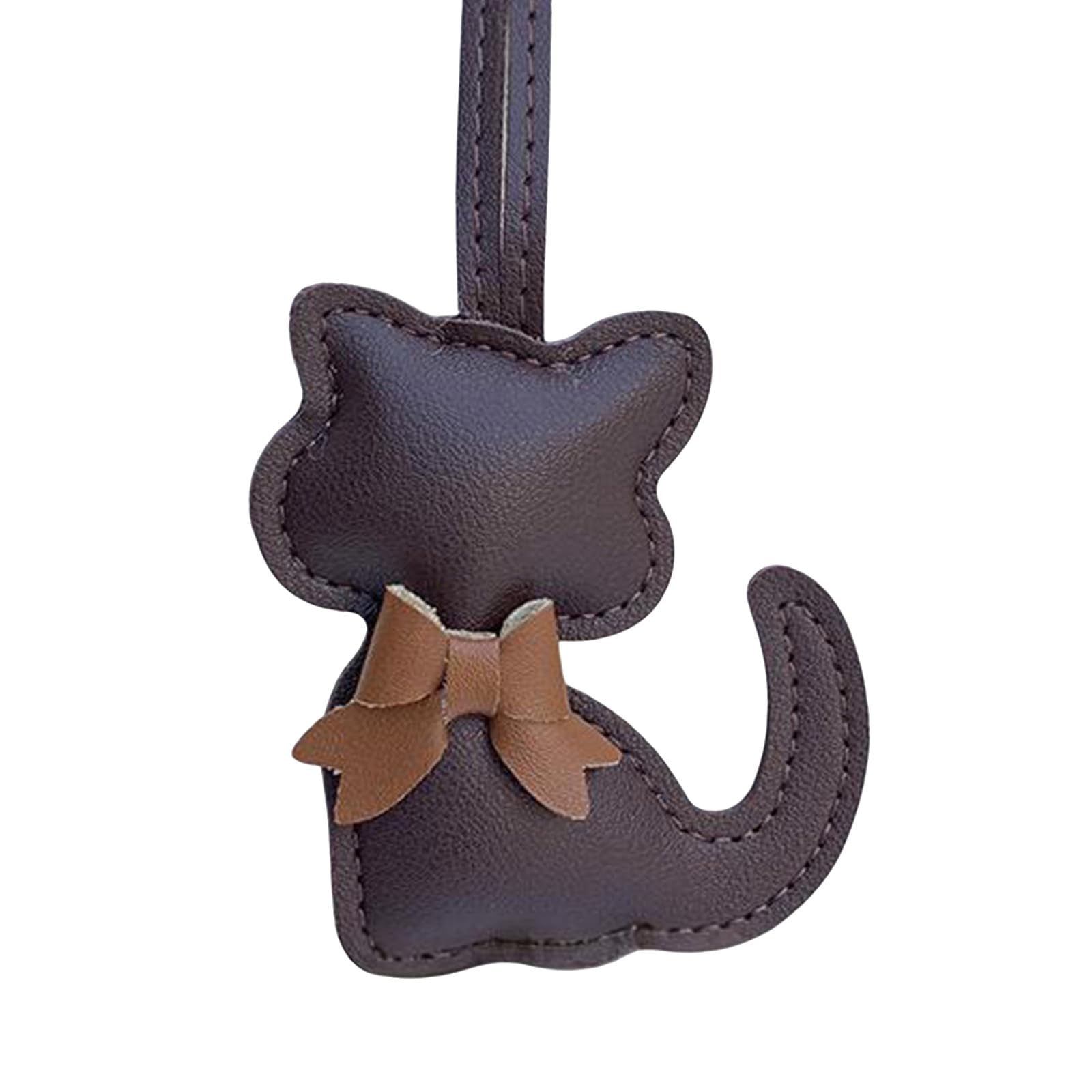 oringnat Stylish Cat Keychain PU Leather Bowknot Charm For Bag Keys Car Decoration Lightweight Backpack Hanging Accessory