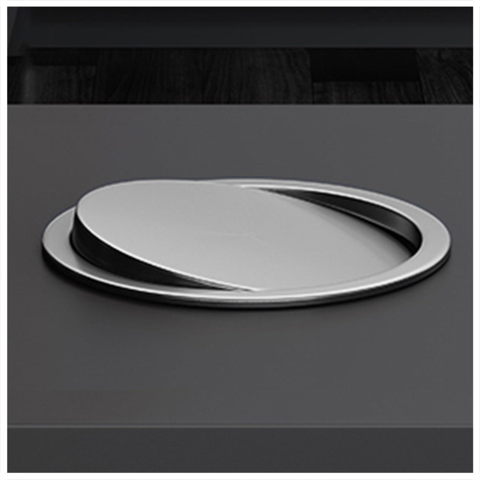 Stainless Steel Built-in Trash Can Lid for Kitchen Countertop - Hidden Waste Grommet with Swing Flap devise - 1pc(Silvery,240mm)