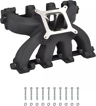 Satin Aluminum Cathedral Carb Intake Manifold Compatible with Standard Deck Height GEN III/IV LS Engines with LS1/LS2/4.8/5.3/6.0 Cathedral Port Heads