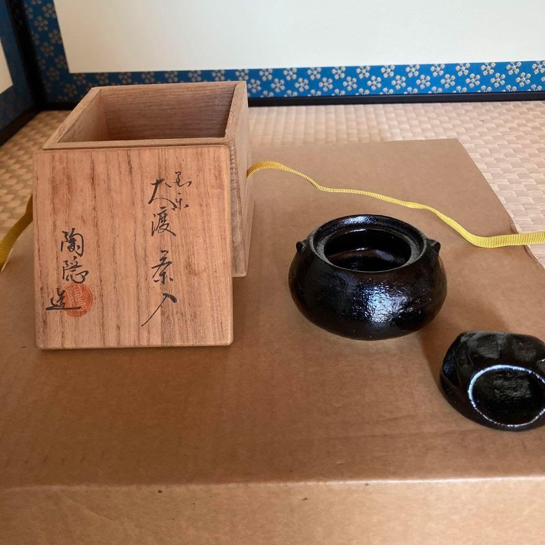 茶道具 釜師 川邊憲一三代庄造造 唐銅 口糸目 建水 共箱 N R8397