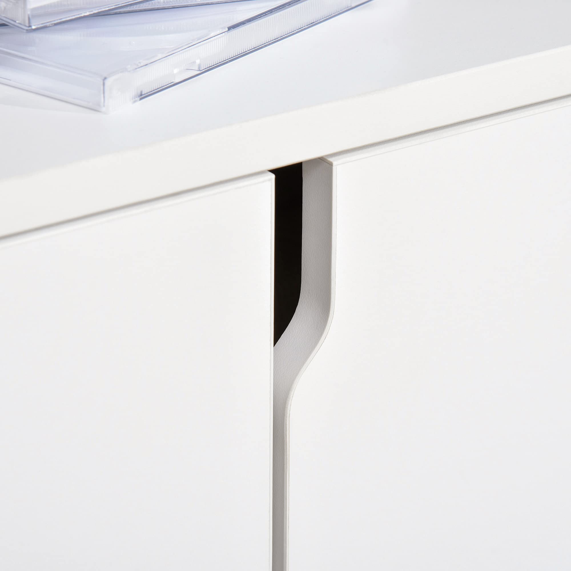HOMCOM Mueble de TV para Televisor de hasta 42" Mesa para TV de Salón Moderna con Armario de Doble Puerta y 3 Compartimentos Abiertos 120x30x41cm Blanco