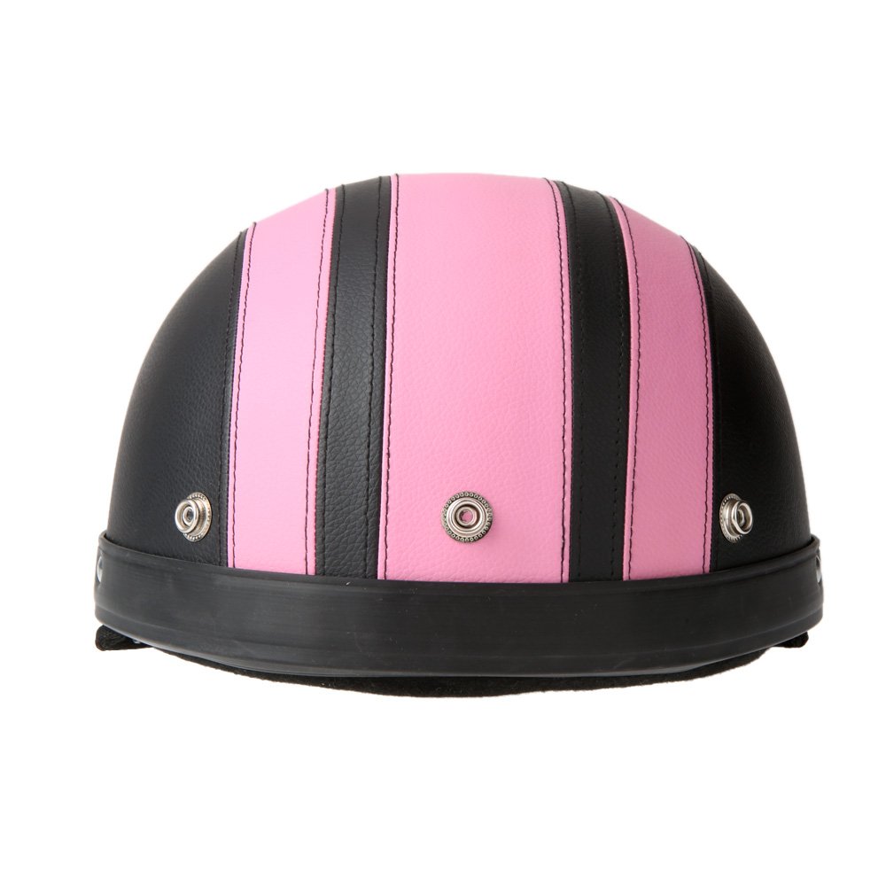 HUIOP Casques de Trottinette,Moto Scooter Open Face Demi Casque de Cuir avec visière UV Lunettes Retro Vintage Style 54-60cm