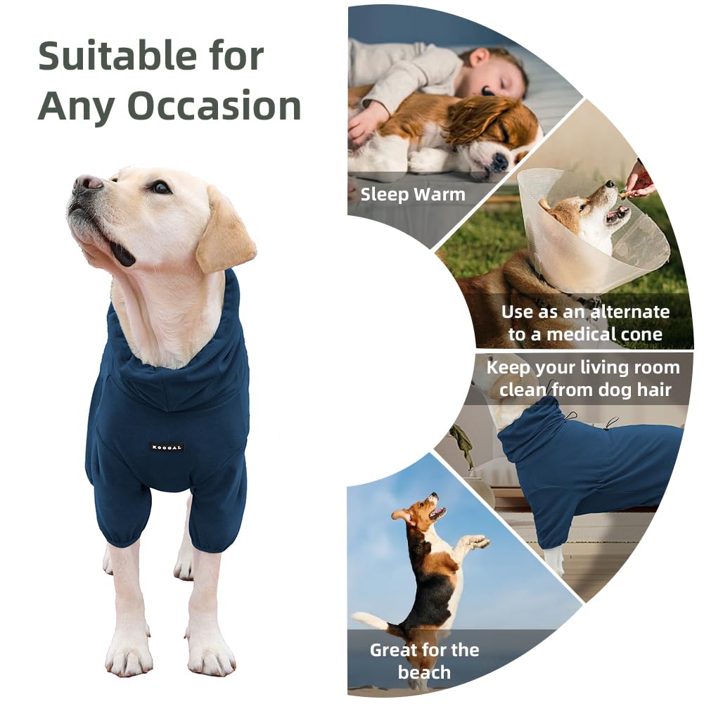 Pigiama per cani di taglia grande, elasticizzato extra large, adatto per adulti, cani di taglia media, tuta per animali domestici a quattro zampe, abbigliamento per animali domestici (blu, 6XL)