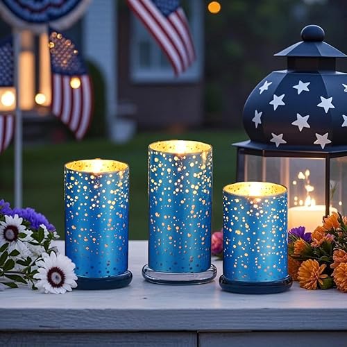 Miniatura 9 de M Mirrowing Velas sin llama de cristal rojo con control remoto, velas que funcionan con pilas con temporizador, velas parpadeantes realistas sin