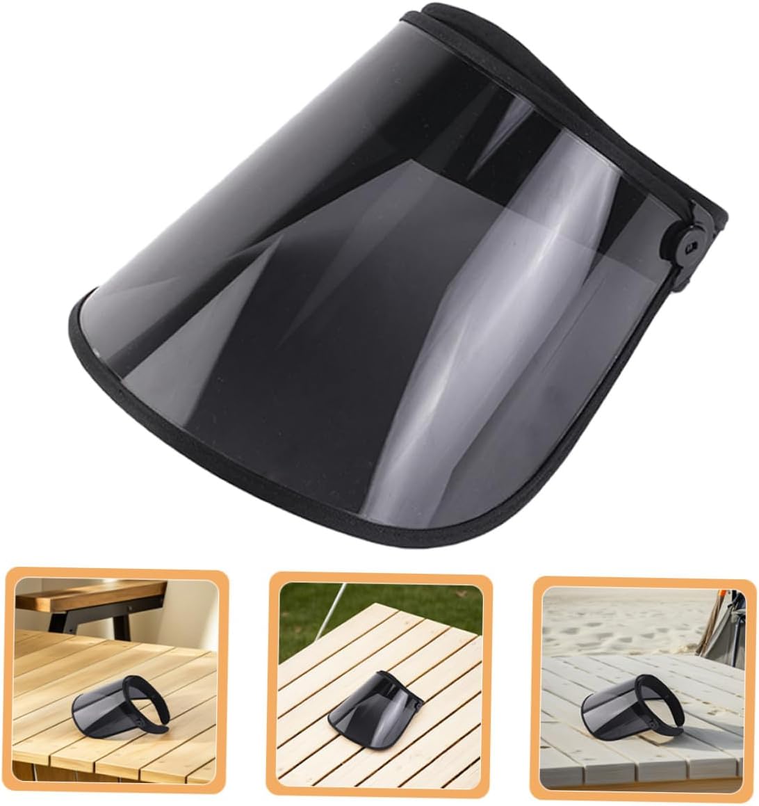 2pcs Summer Sun Visor Hat for Women Outdoor UV Protection Plastic Sunshade Caps Lightweight Breathable Beach Hats Black