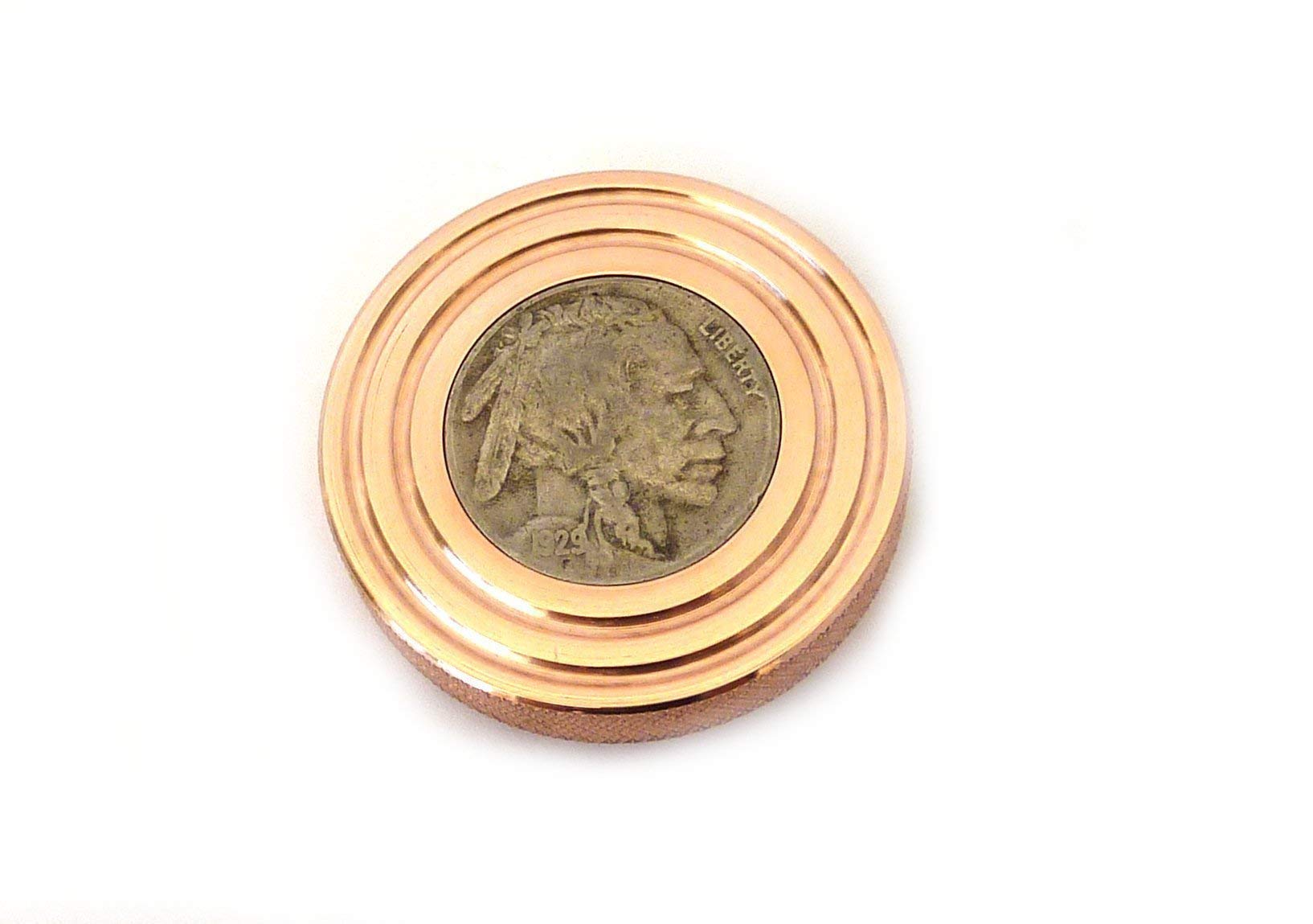 THE FLATTOP - COPPER BUFFALO HANDMADE EDC SPINNING TOP - MADE IN THE USA - Gifts for Men
