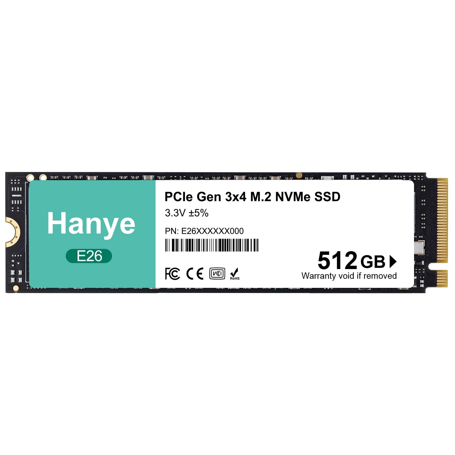 Amazon.co.jp: Hanye Internal SSD 512GB PCIe Gen3x4 M.2 NVMe 2280