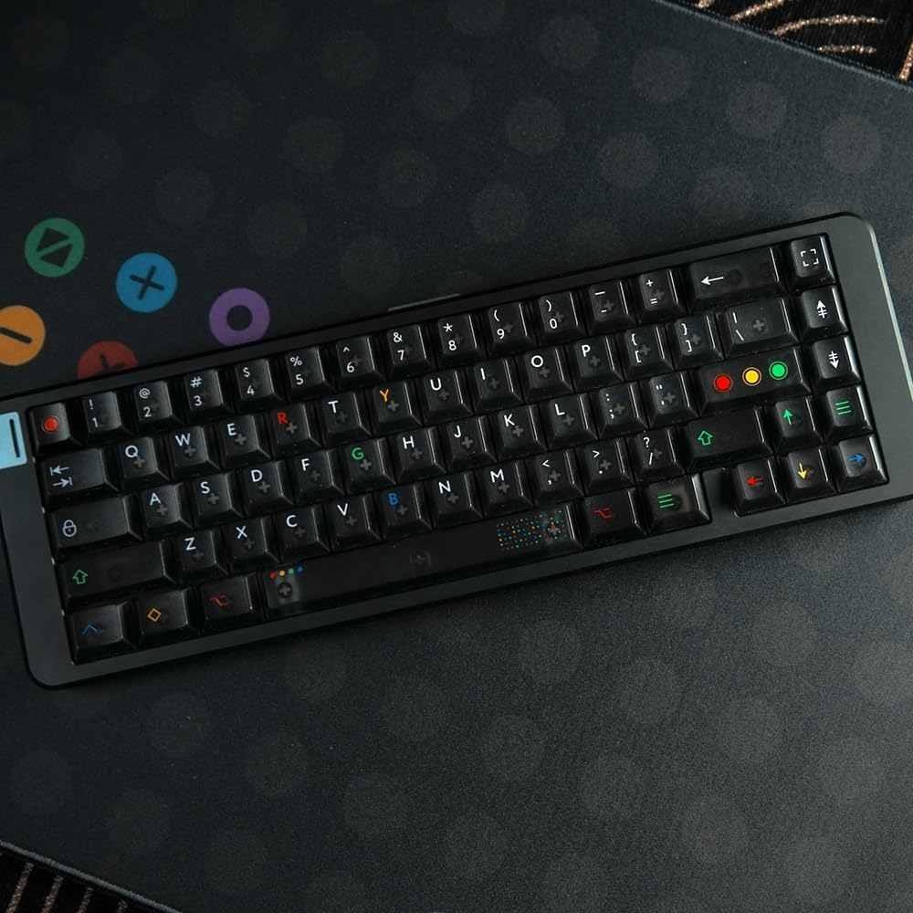 Nakładka klawiszy retro Dark Lights, Cherry Profile PBT do niestandardowej klawiatury mechanicznej (półprzezroczysta)