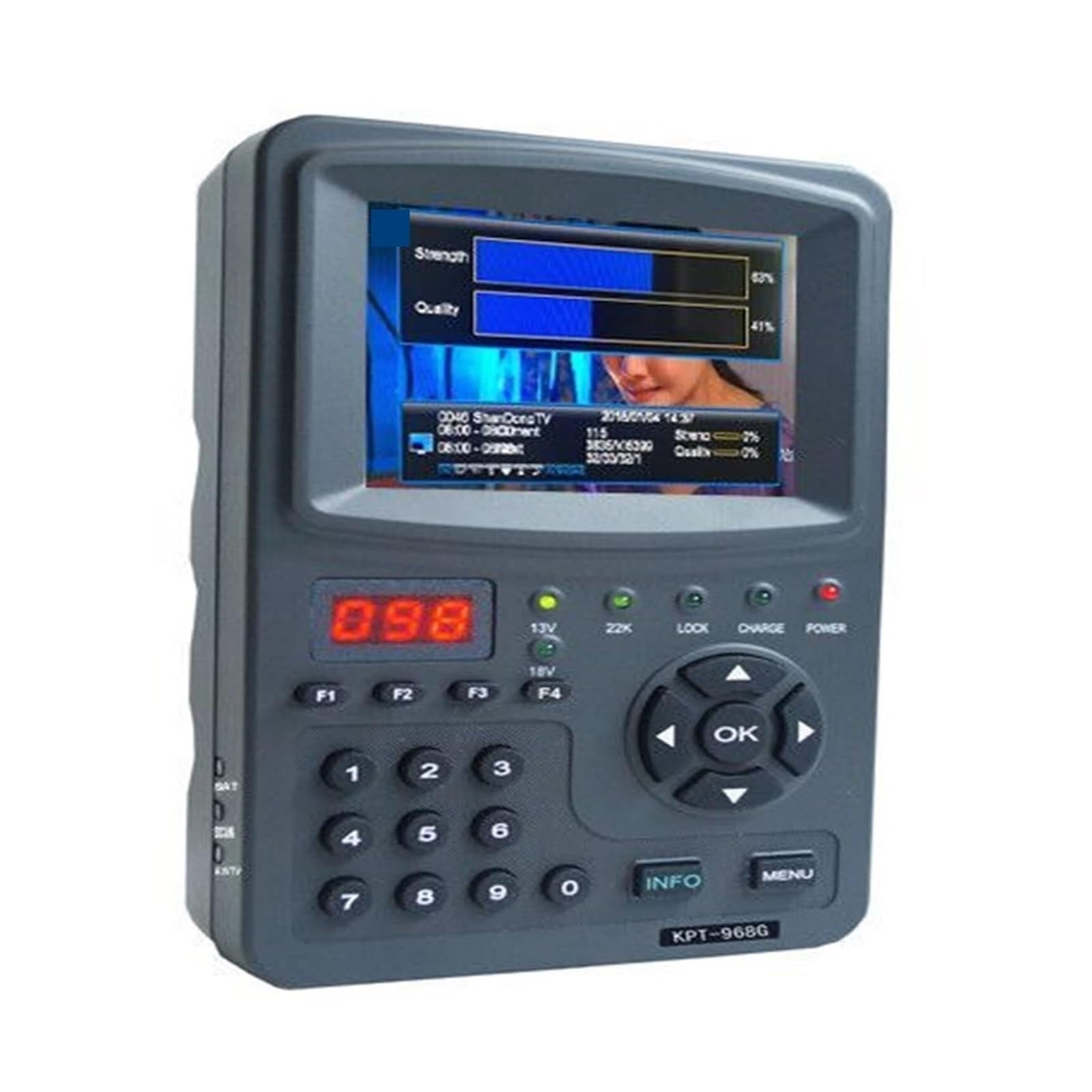 Cercatore satellitare, 2 Pezzi Di Mirino Digitale Satellitare Da 3,5 Pollici TFT LED Palmare Multifunzionale Monitor KPT-968G Schermo LCD,Misurazione del segnale