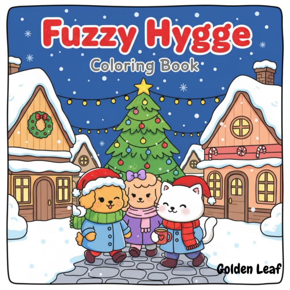 Fuzzy Hygge: A Cozy Friends Holiday Coloring Book Filled with Cute Winter Scenes, Relaxing Moments, and Heartwarming Hygge Vibes for Kids, Teens, and Adults