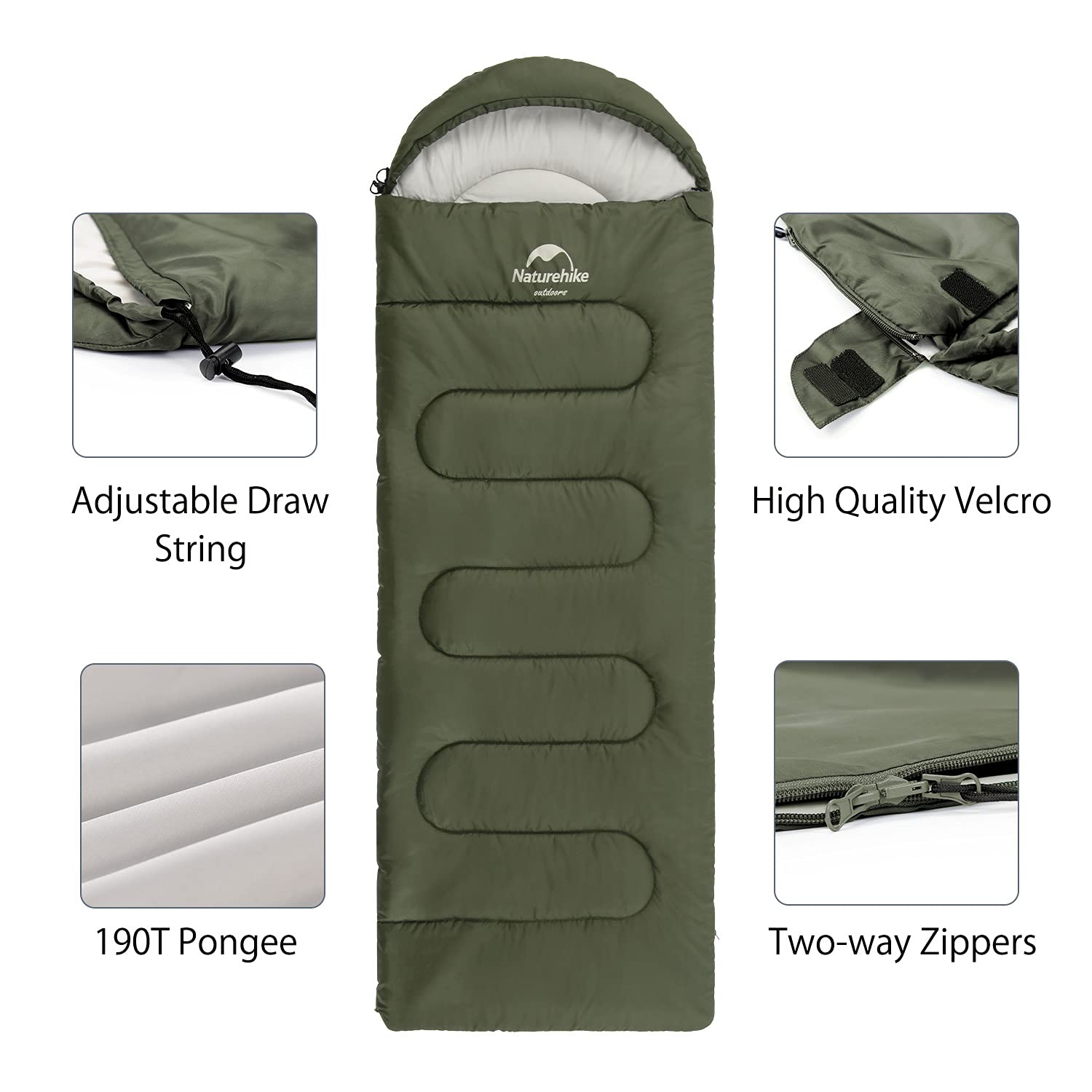 Bolsa De Dormir GL Acampar Forro Extraíble Color Azul Claro Ubicación De La Cremallera Derecho