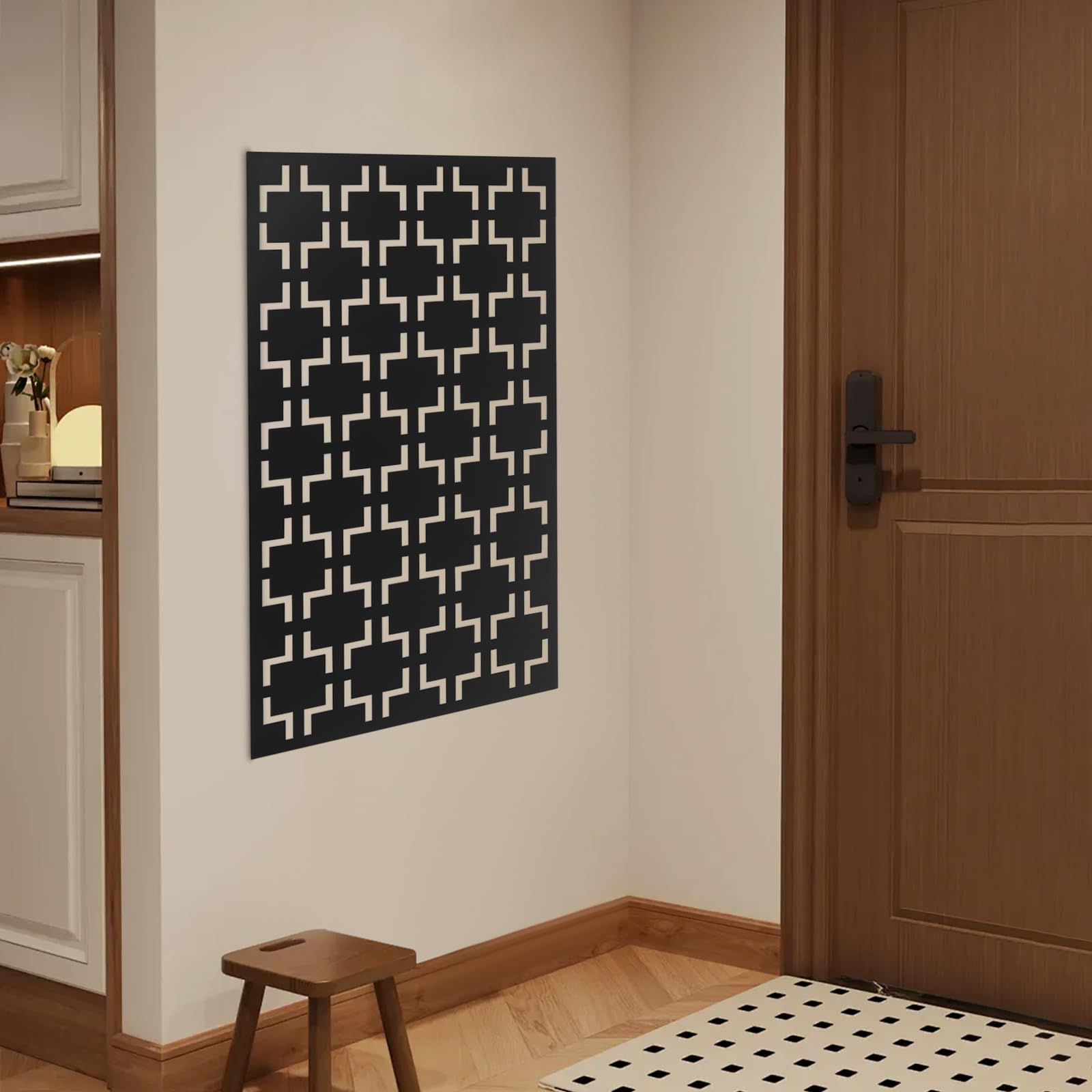 Panneau décoratif pour la confidentialité, paravent pour intérieur et extérieur, cloison, 60 x 117 cm, séparateur creux en métal, pour terrasses décoratives (1, modèle B)