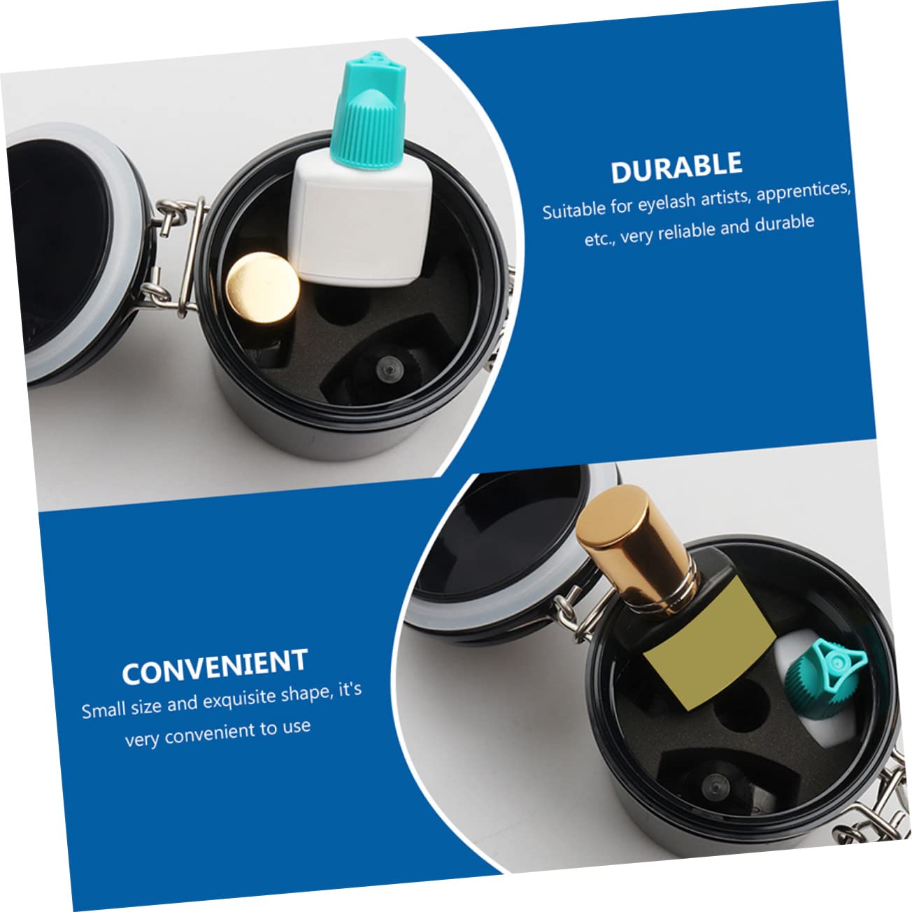 Mikinona Eyelash Glue Container Eyelash Glue Tank Lash Adhesive Storage Box Fresh-keeping