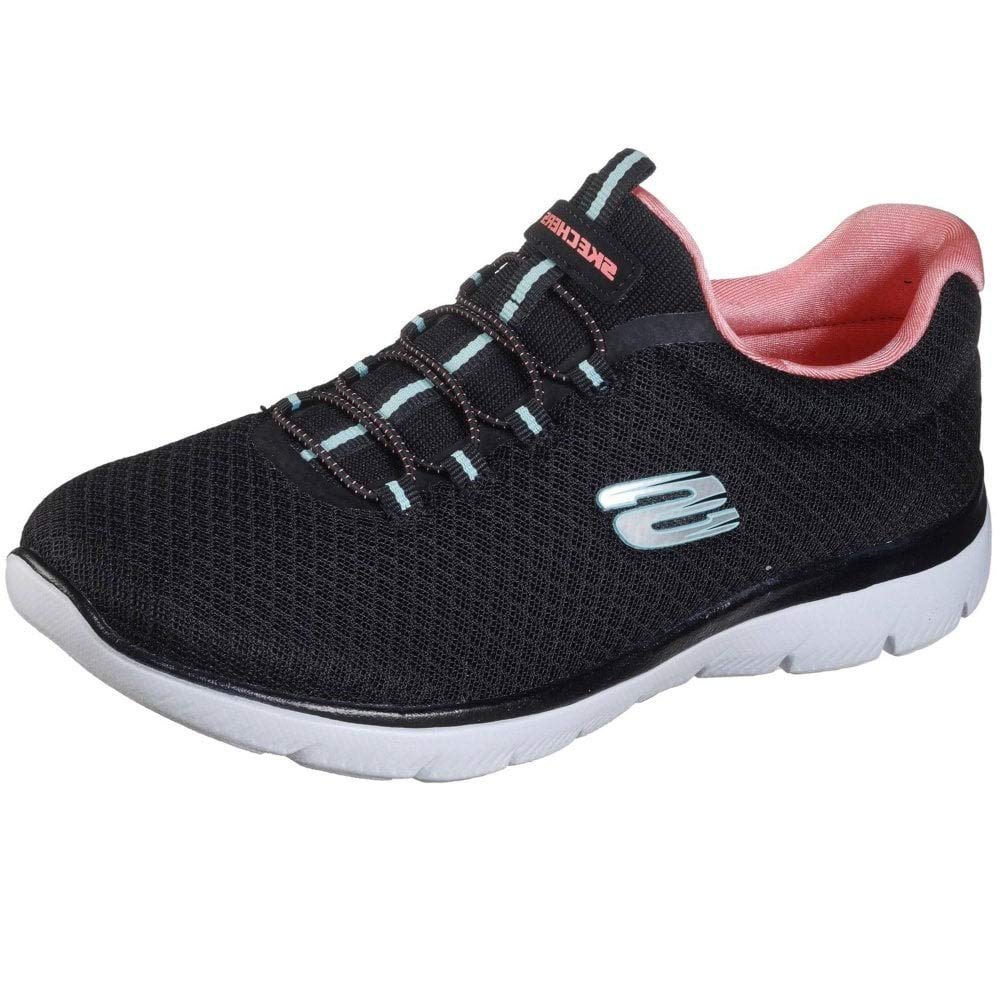 Skechers Women's Summits Sneaker, Black Pink, 6 UK