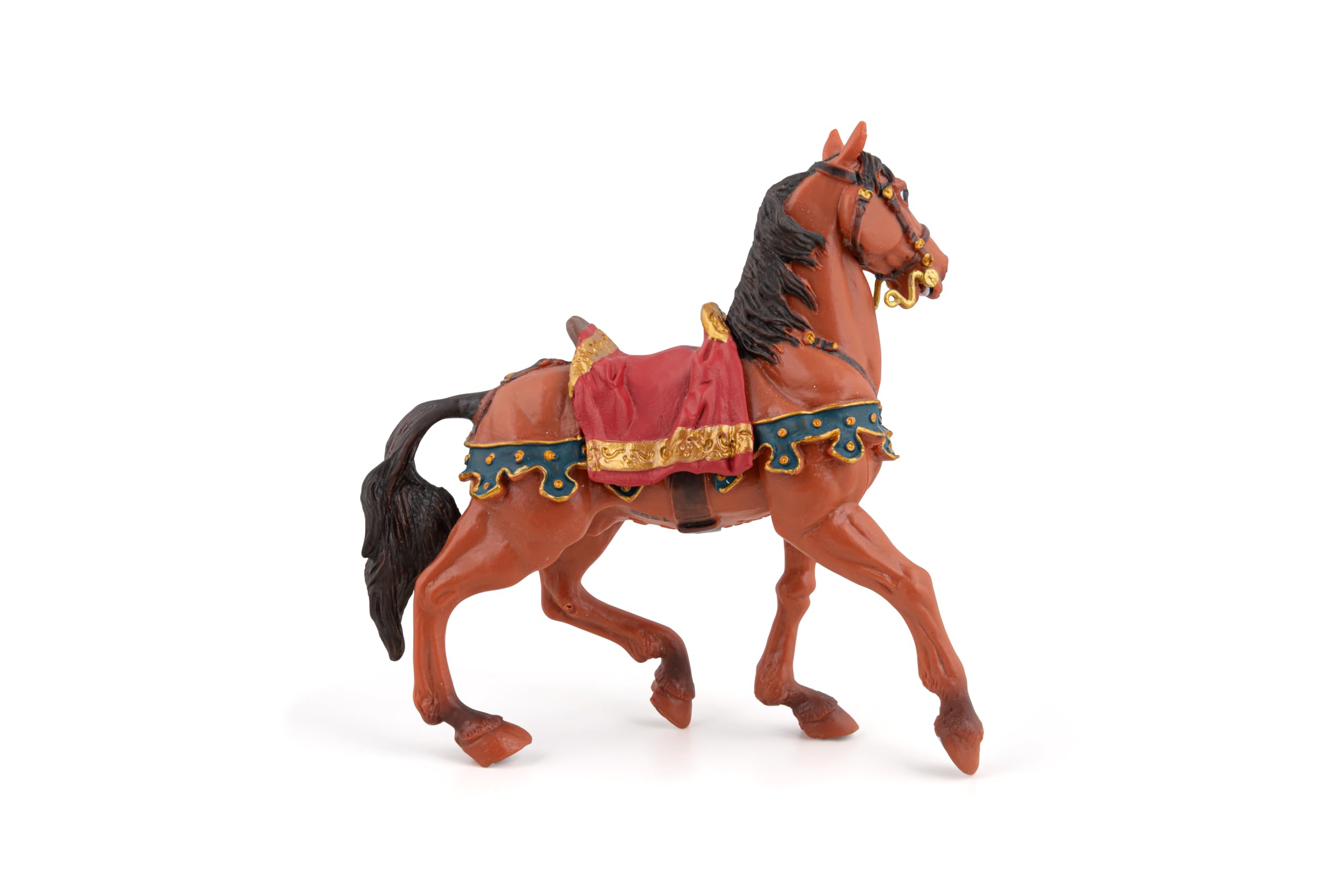 Papo HISTORICALS 39805-Cavallo di Giulio Cesare, Colore Marrone-Rosso, 39805