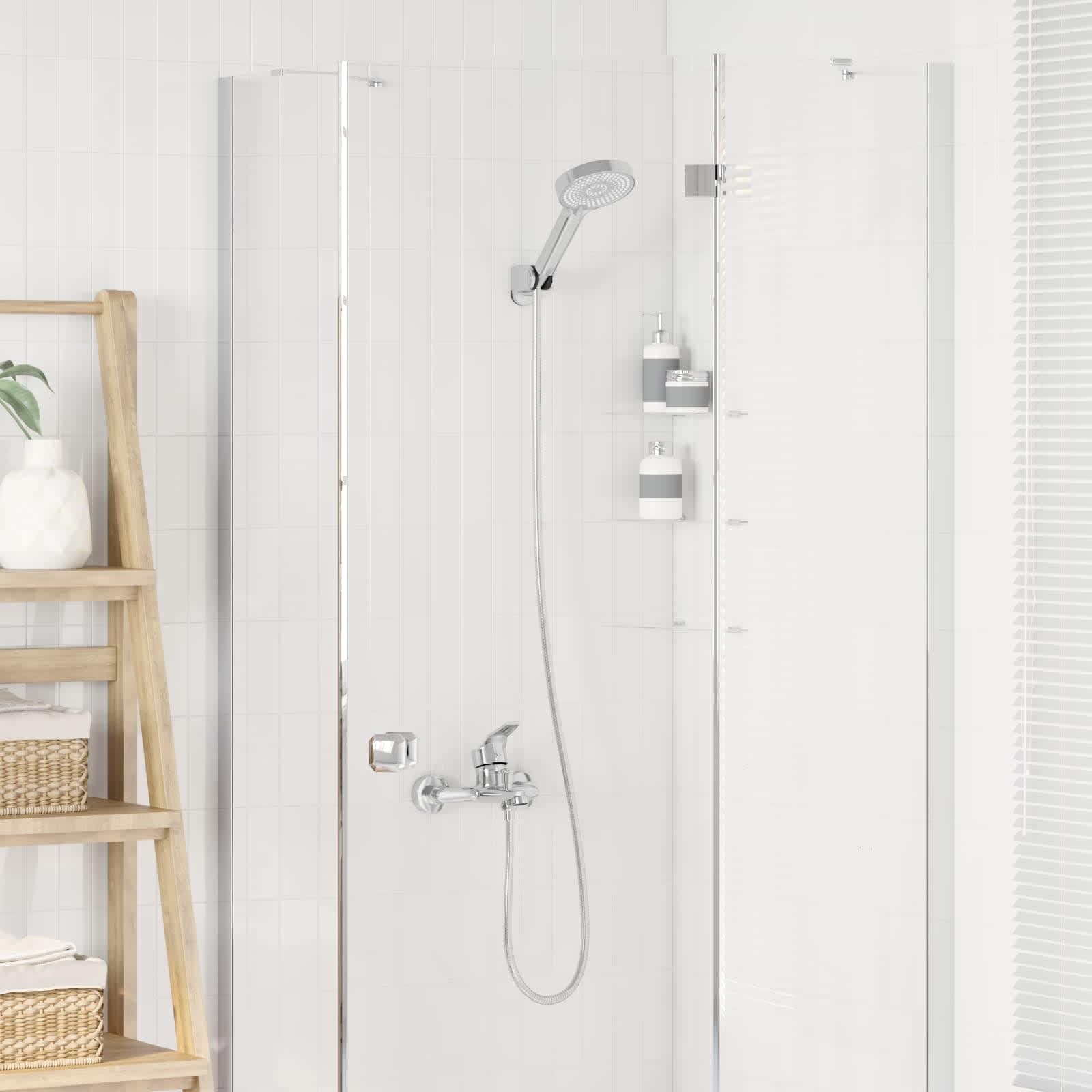 Juego de alcachofa de ducha cromada G de 1 2 pulgadas, latón con 5 tipos de chorro, ahorro de agua, alta presión, ducha de lluvia para baño Wellness