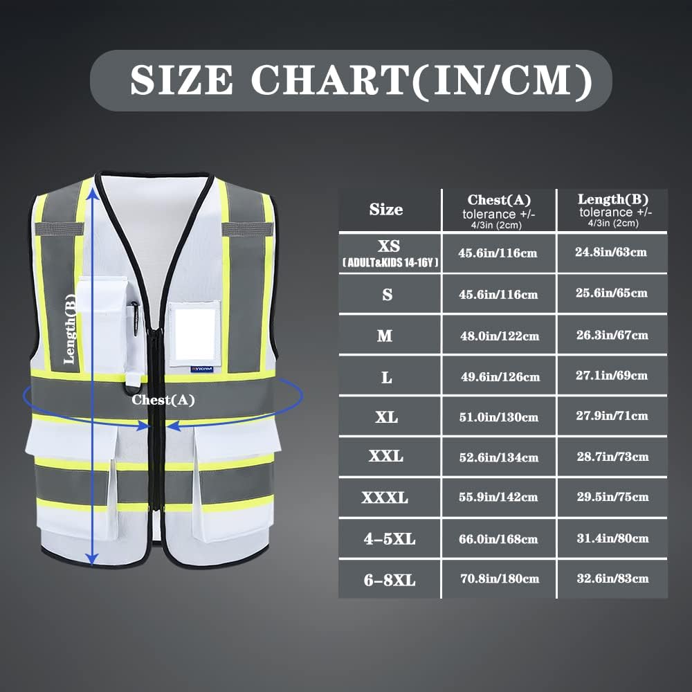 AYKRM 11 color High Vis Reflective Safety Vest for Women Men Pocket Zipper ANSI/ISEA Standard - Image 5