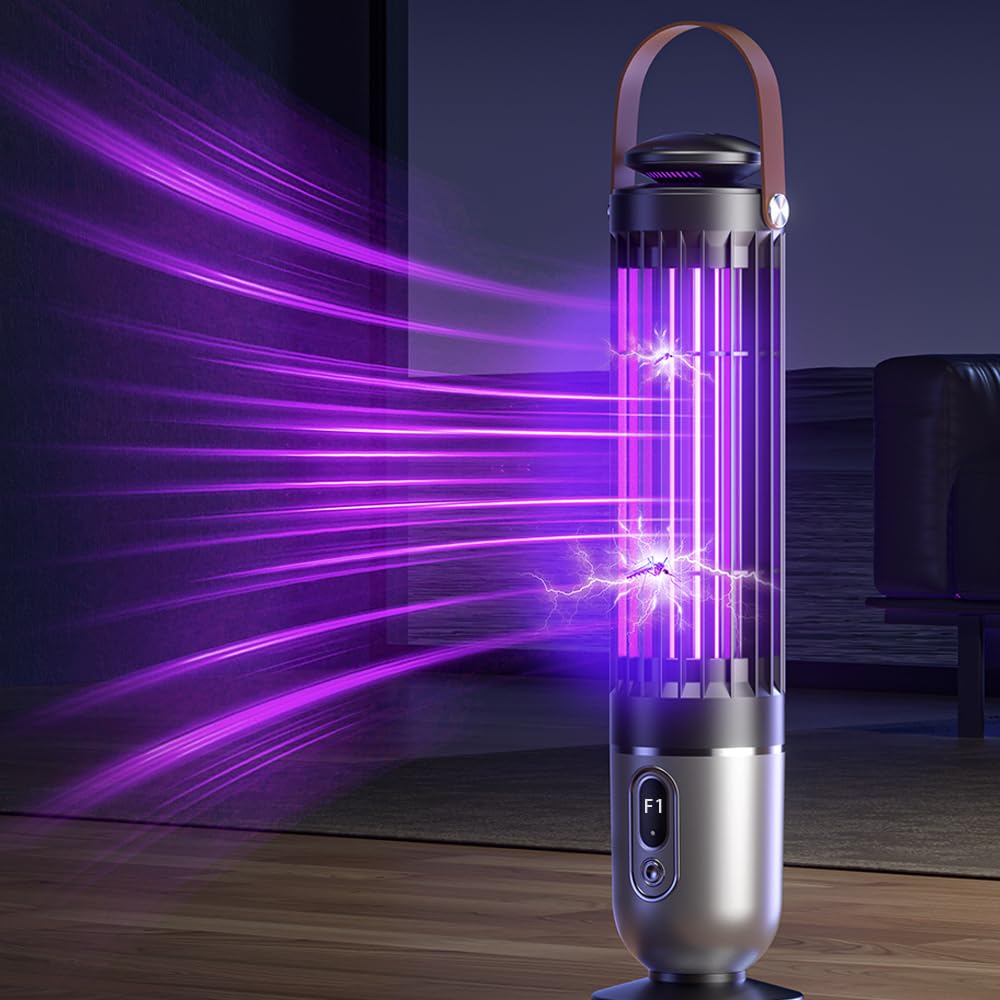 Lampe anti moucherons FanFuGuo® rechargeable grise et veilleuse