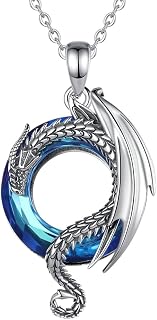 New 2026 Real 925 Sterling Silver Dragon Neckalce For Women Luxury Austrian Crystal Cool Dragon Pendants-Stylish Chain Necklace, Great Gift For Birthday Or Christmas