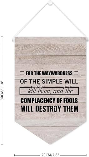 Miniatura 2 de Bandera de pared de lona The Waywardness Of The Simple Will Kill Them The Complacency Of Fools Will Destroy Them Póster colgante de pared con