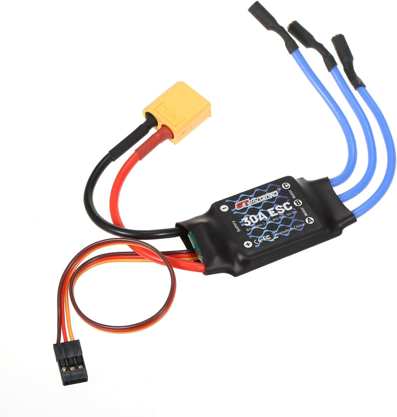 GoolRC 2-4S 30A Brushless ESC Motor Speed Controller Remote Control BEC ESC for Fixed Wing Aircraft 450 V2 Helicopter Boat FPV F450 Mini Quadcopter Drone Without Plug