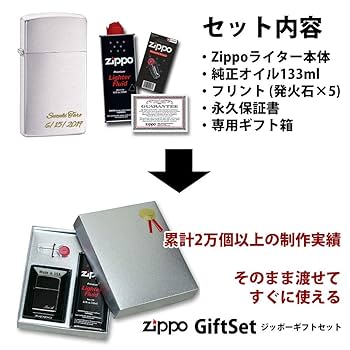 Amazon.co.jp: 名入れ彫刻用ZIPPOライター 消耗品付き（オイル