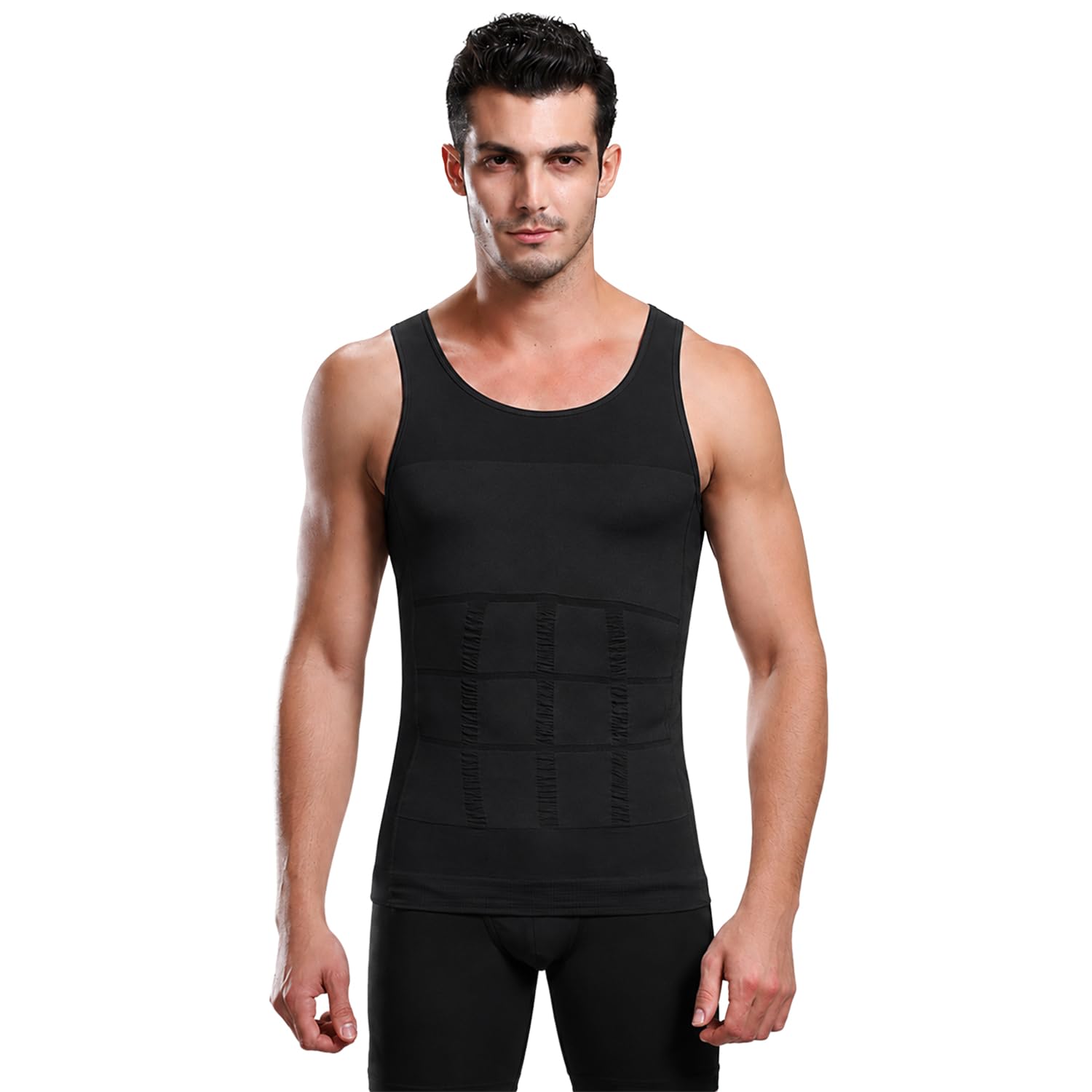 ada Men's Slimming Body Shaper Vest Shirt Abs Abdomen Slim Stretchable Tummy Tucker Slim Fit Vest-picture-34