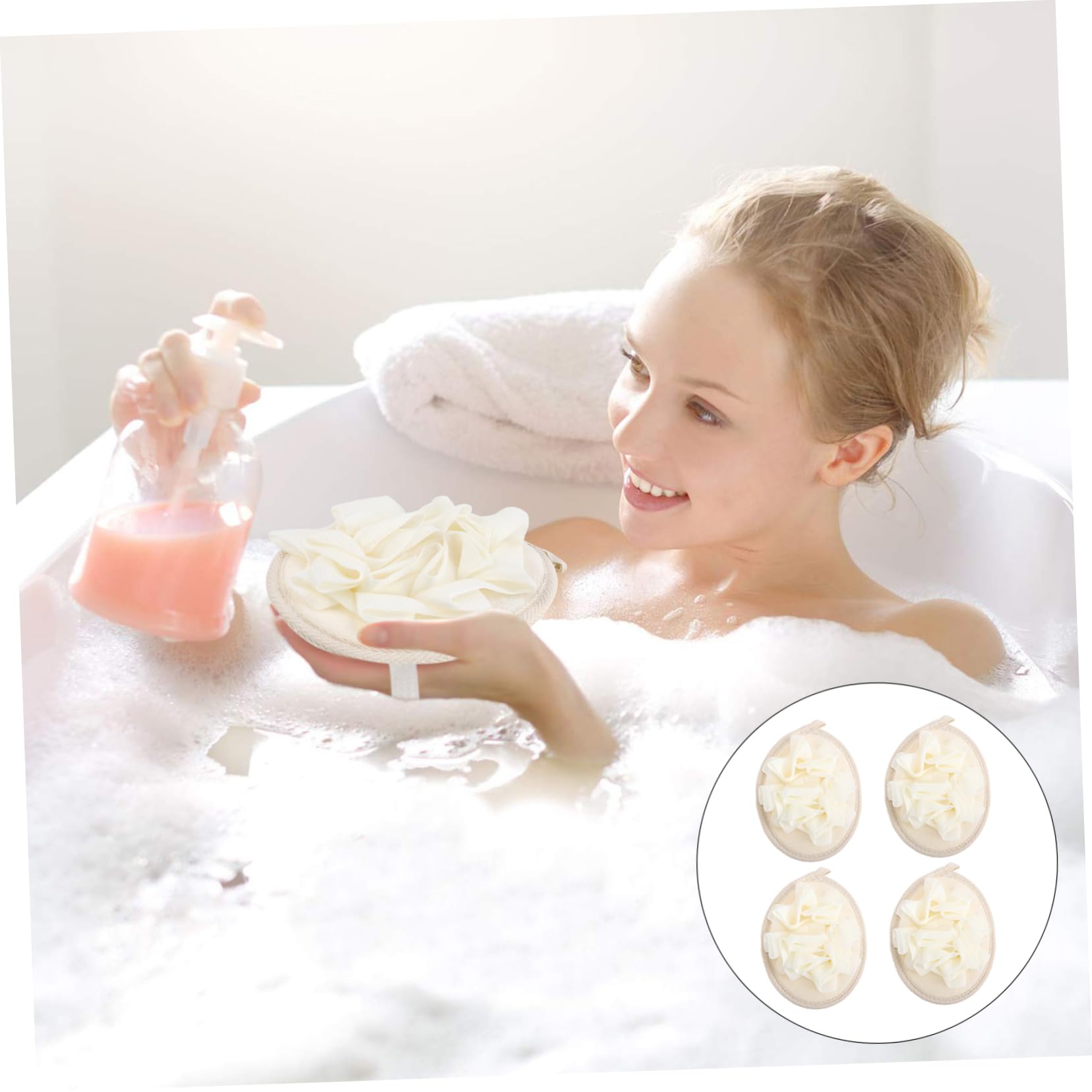 Beavorty 12piezas Esponjas De De Malla Para Exfoliación Corporal Accesorios De Baño Para Hogar y Viajes