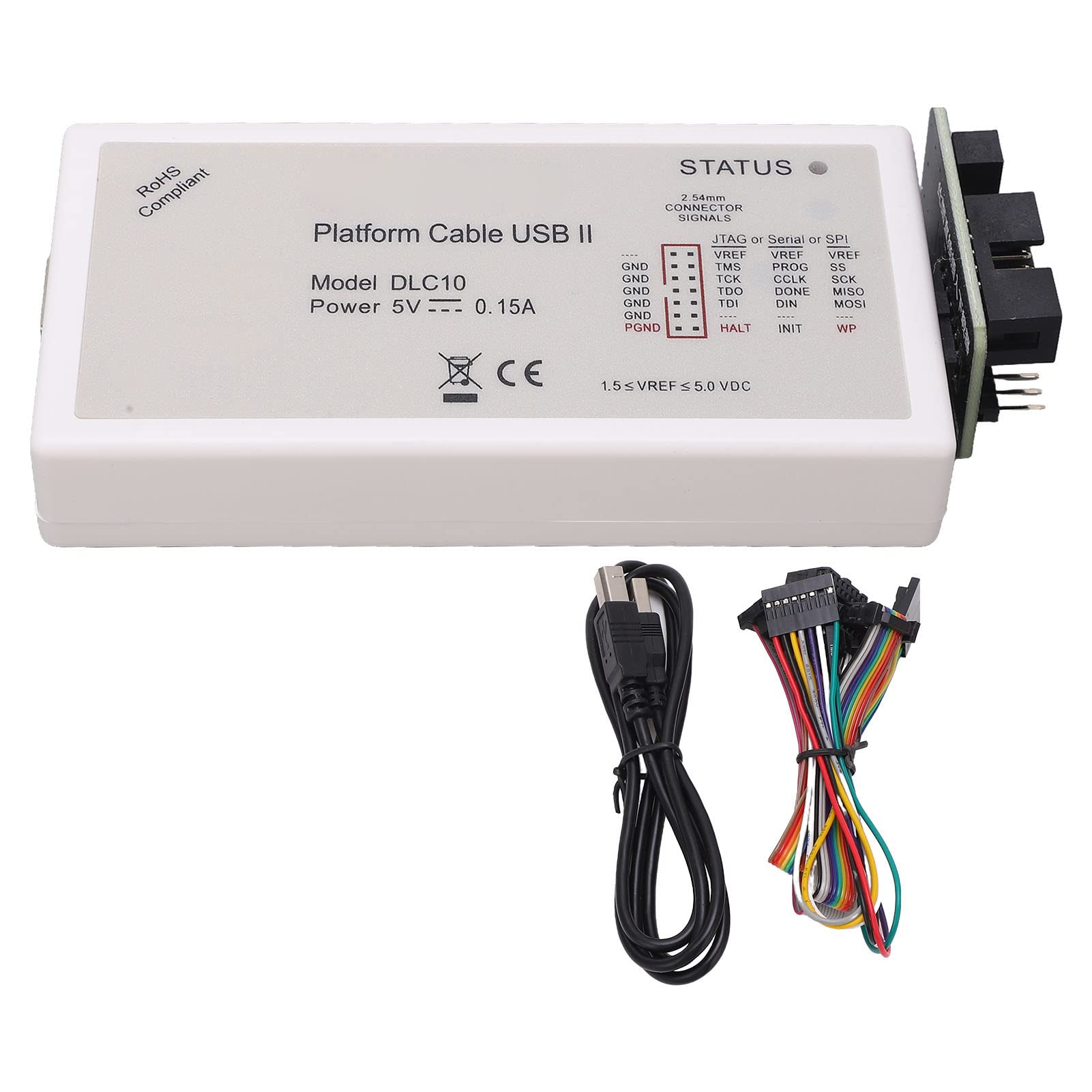 Fafeicy Downloader Piattaforma DLC10 Kit Cavi Downloader DLC10 Programmatore USB DLC10 per FPGA CPLD con Chip di Conversione Livello Ad Alta velocità 1,8 V 2,5 V 3,3 5 Cavi Piatti