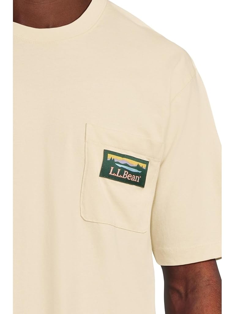 Beige L.L.Bean Katahdin Logo Tee Short Sleeve