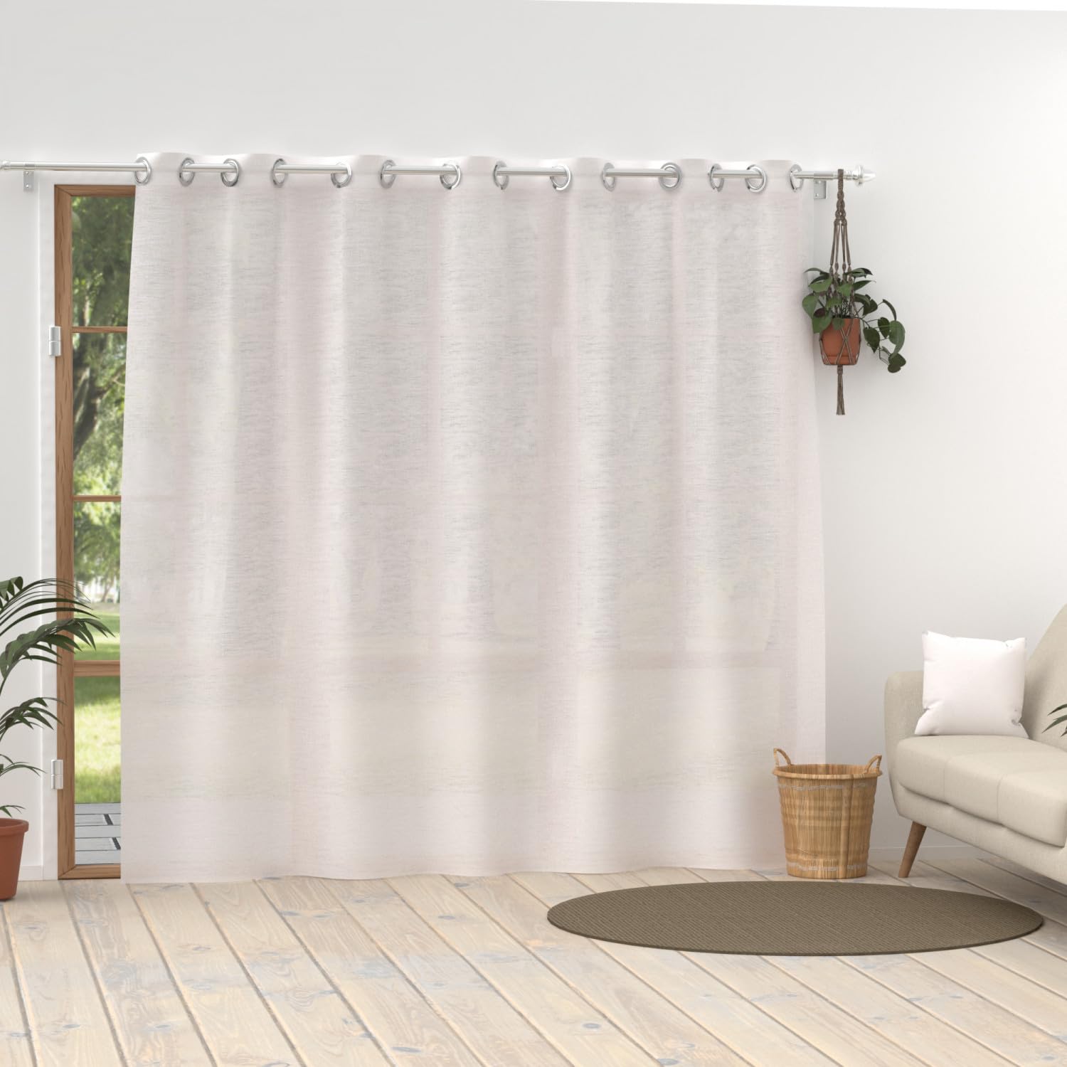 Soleil d'ocre Curtains and Curtains, White, 280 x 250 cm, W 98.4" x L 110.2" (1 Panels) - Image 2