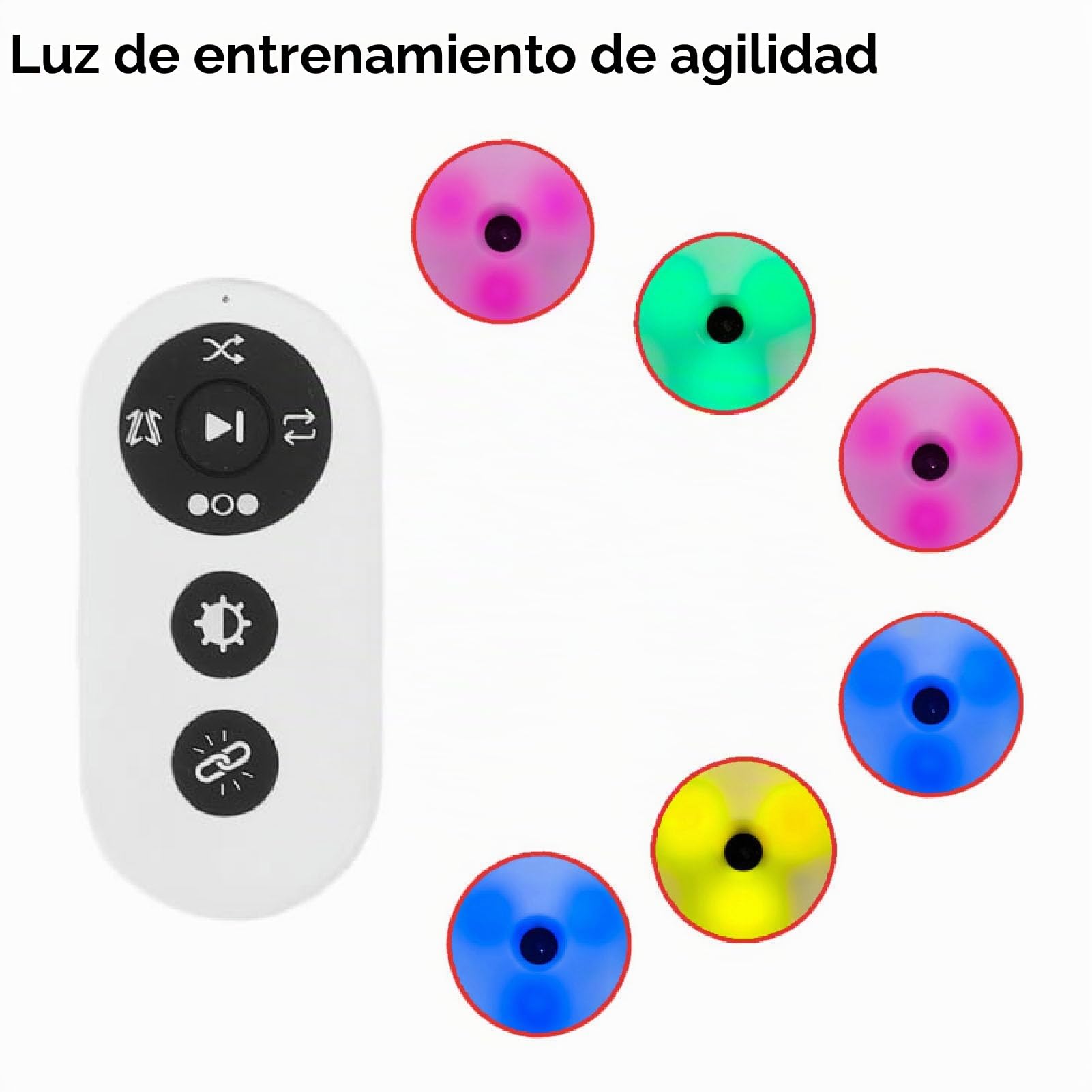 Sports Agility Training Light Kit con bolsa de almacenamiento, equipo de entrenamiento de reacción, entrenador de luces deportivas, mejora el tiempo de reacción, agilidad y habilidades
