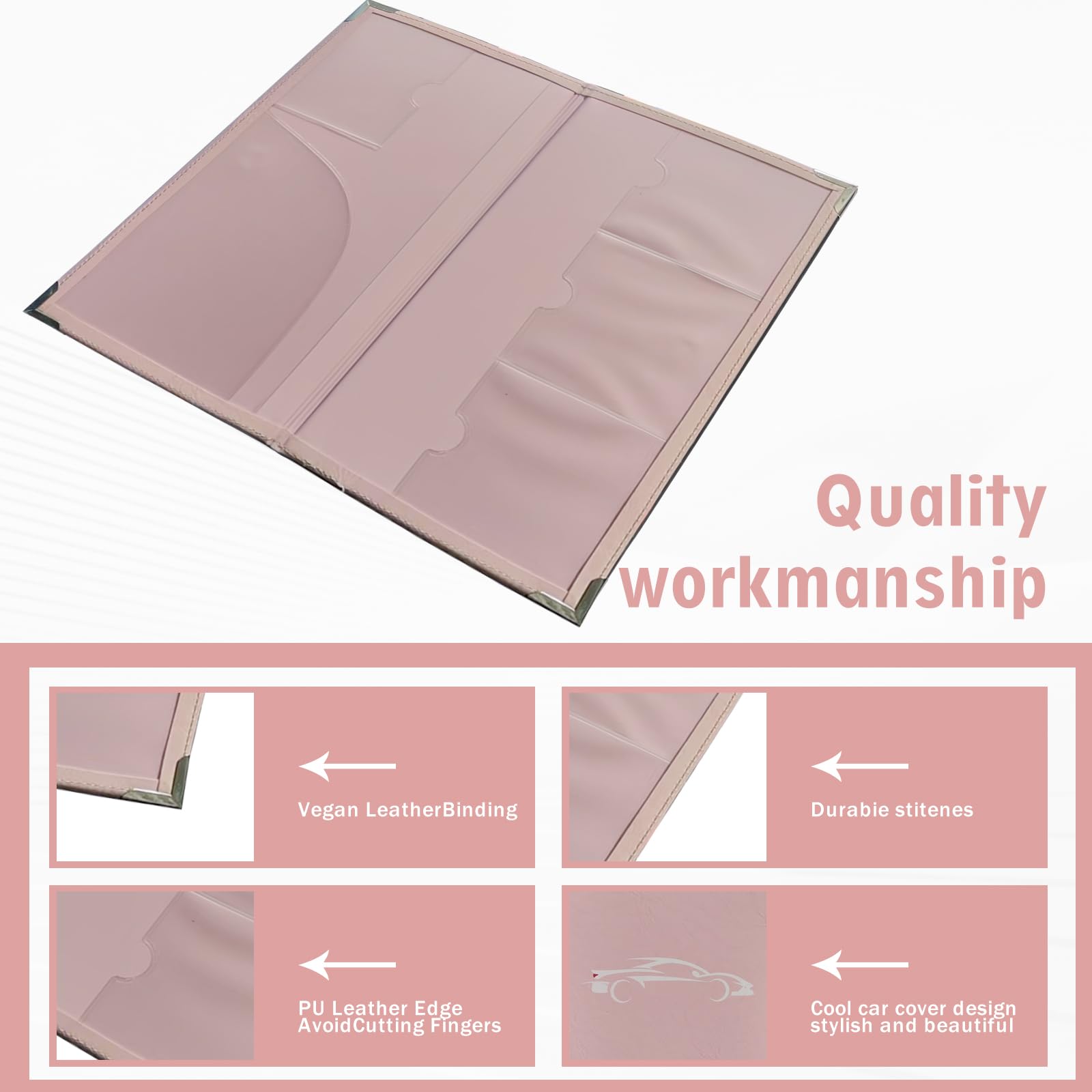 TYUTOSEG Car Registration and Insurance Card Holder,Car Document Holder Glove Box with Magnetic Shut For Documents, Cards, License