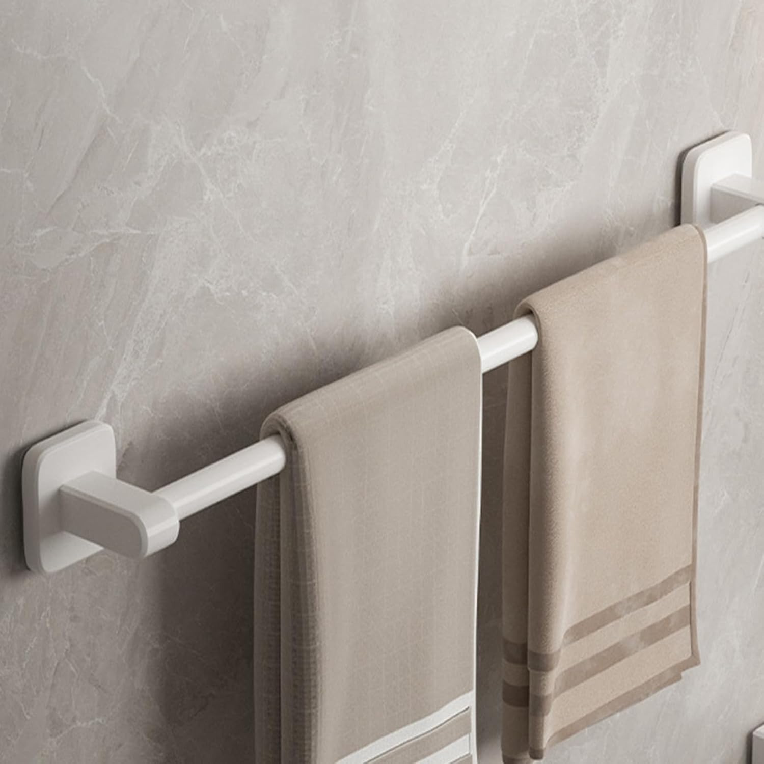 Stainless Steel Single Rail Towel Rack - Sturdy Multifunctional Towel Bar With Bearicapacity, Rustproof Towel Hanger For Bathroom And Kitchen,White-60Cm