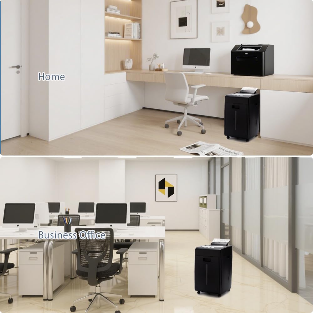 Distruggi Documenti Automatico Professionale: Trituratore 200 Foggi CD Grande Capacità 35L P5 Microframmenti 60 Minuti Continui Silenzioso per Ufficio Casa Archivio Scuola Attività