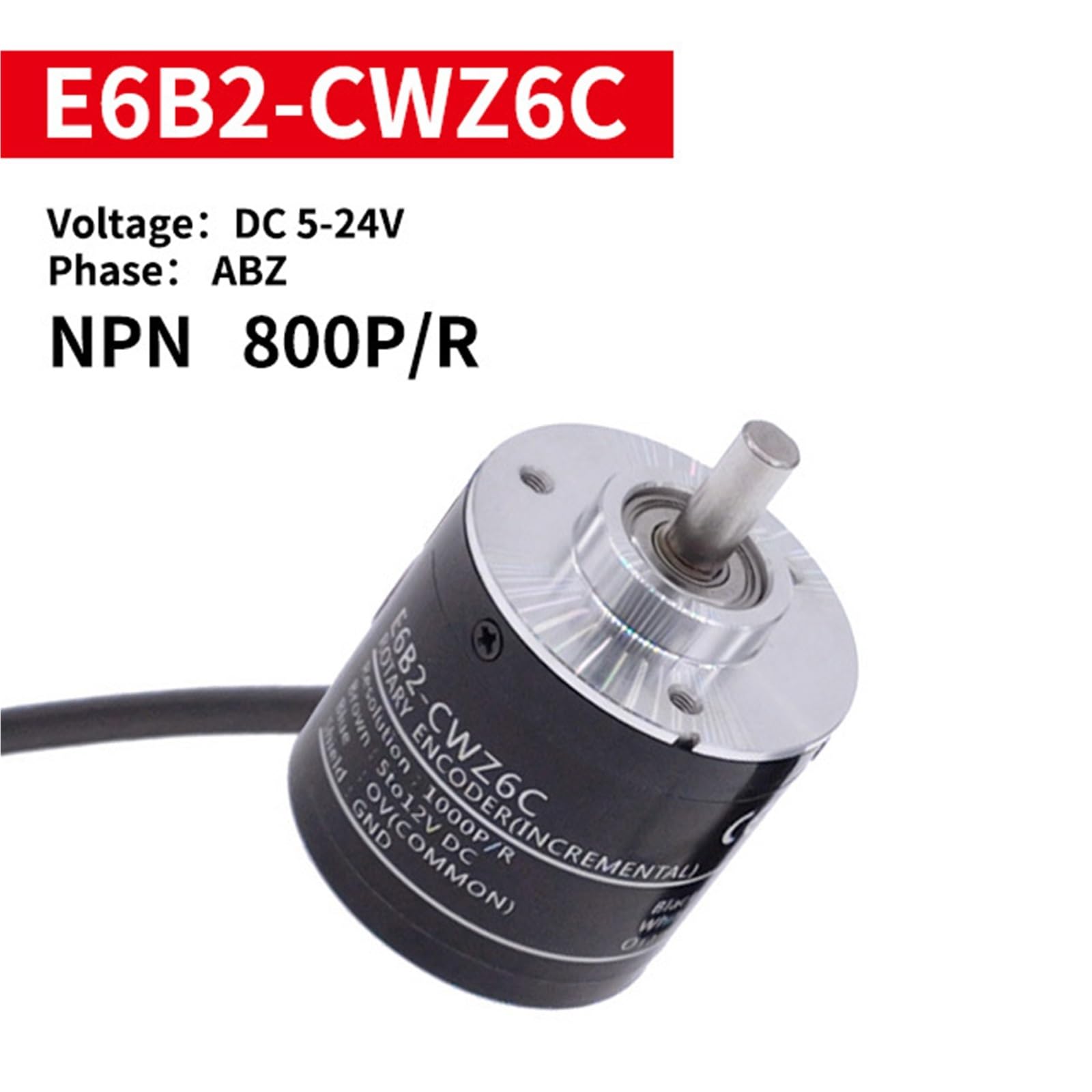 Encodeur rotatif E6B2C-WZ6C, 1 pièce, Type incrémental, commutateur rotatif, impulsion Stable, NPN 100-2000P/R DC 5-24V(800P R)