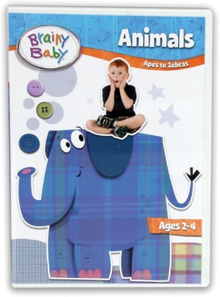 Brainy Baby Animals DVD and Animals Board Book: Apes to Zebras Deluxe Edition