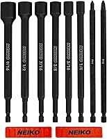 Vista 16 de NEIKO 10250A Juego de destornilladores de tuercas hexagonales magnéticas de impacto, juego de brocas de 12 piezas para taladro, acero Cr-V, vástago