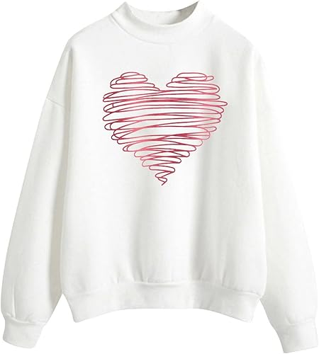 Sudadera con capucha de cuello redondo para mujer, con estampado de amor, para el día de San Valentín, sudadera ligera con capucha para mujer