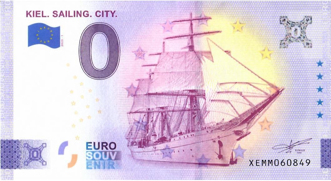 Banconota da 0 Euro Kiel Sailing City · Germania · Kiel, Città della Vela · Souvenir Zero €