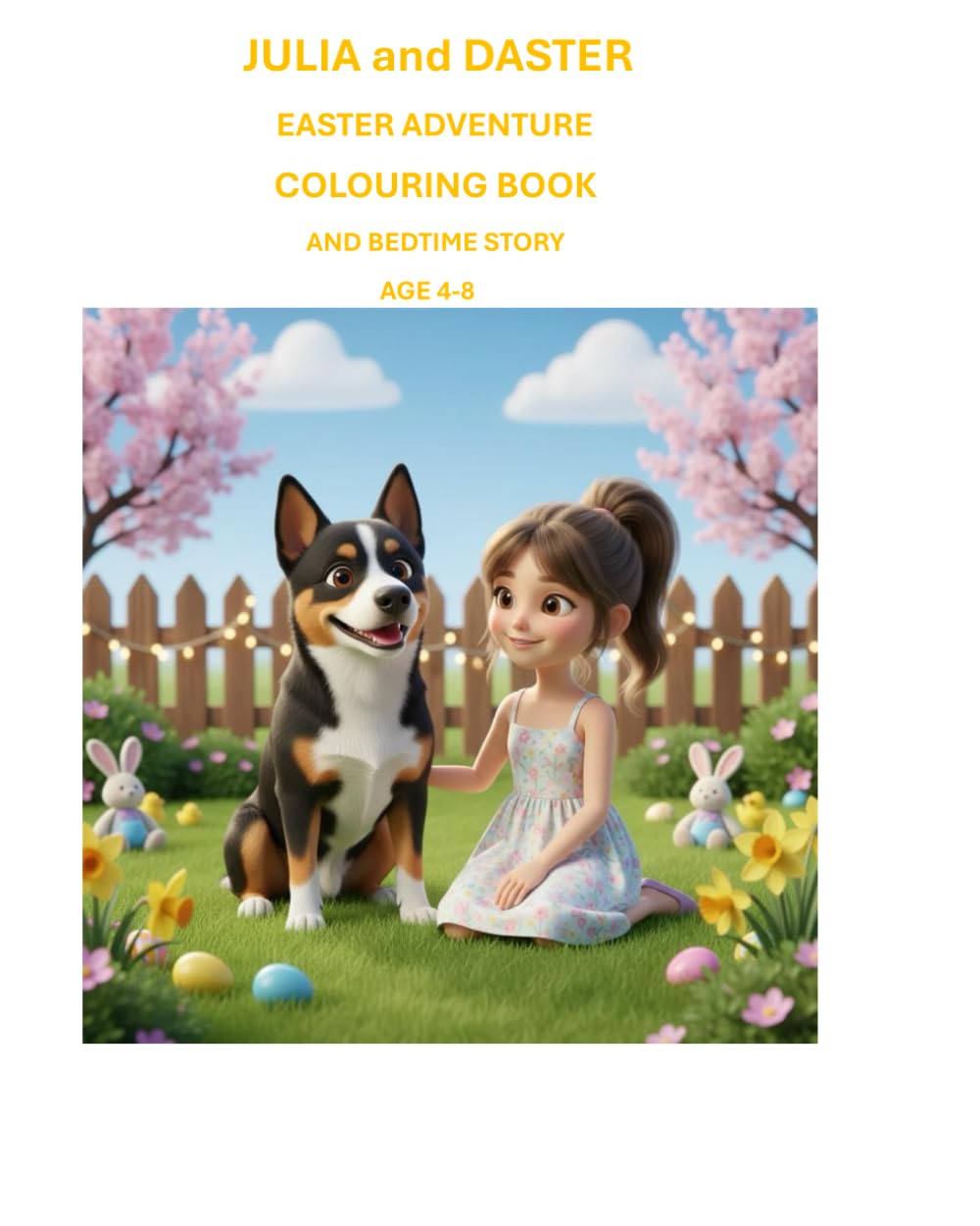 Julia and Daster Easter Adventure Colouring and Bedtime story for children age 4-8: Easter Adventure - colouring and bedtime story