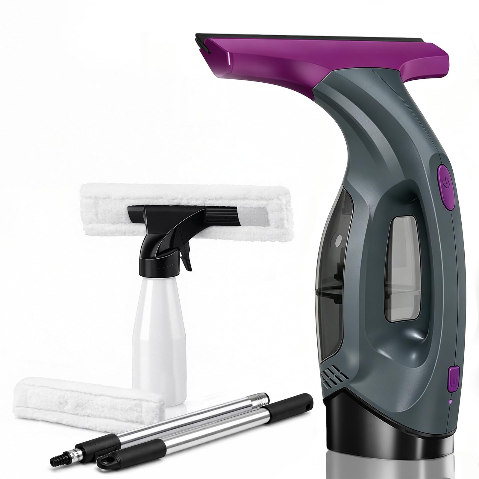 Photo 1 of Window Vacuum Squeegee Cordless Electric 2000Pa(Black with Rod)