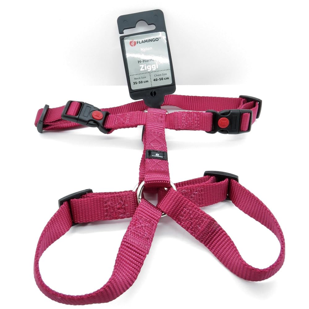 Flamingo Dog Harness H-shape Ziggi Cherry red S 35-50cm 40-50cm 15mm, xs - Image 2
