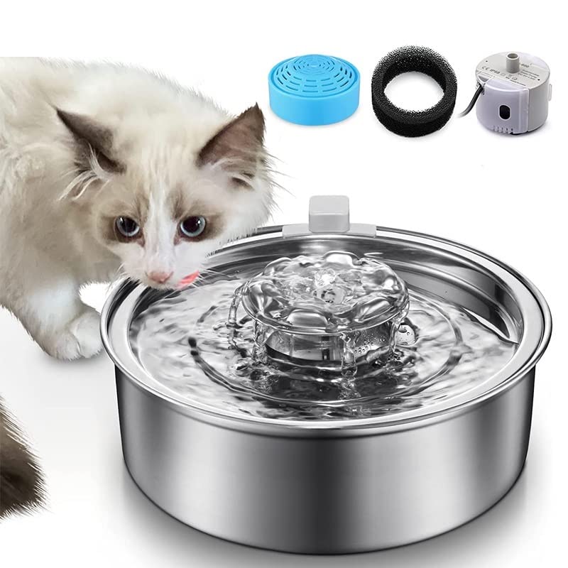 Fuente de agua para gatos PEVSCO acero inoxidable 2L miniatura 2
