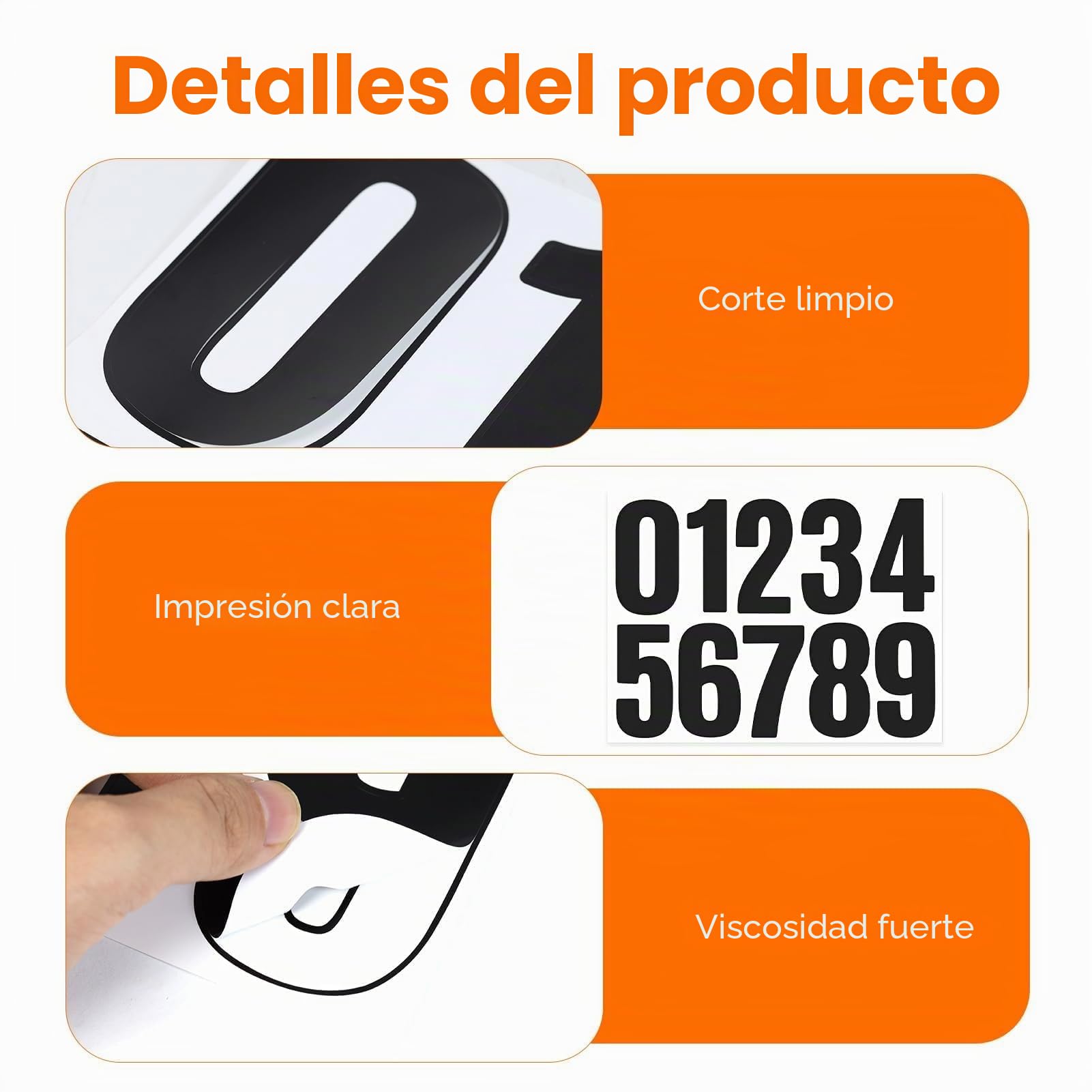 100 pcs Números Adhesivos Grandes, 10 cm, Pegatinas de Números para Casa y Exterior, Calcomanías de Números Negros para Puertas, Ventanas y Coches, Numeración Exterior Duradera