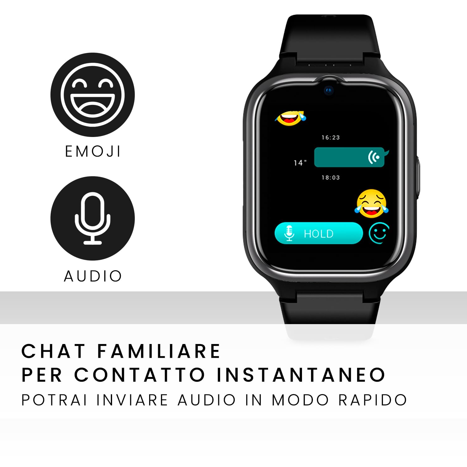 SPC SMARTEE 4G SENIOR - Smartwatch senior, GPS e tasto SOS | Icone grandi, 4G per chiamate e videochiamate, battito cardiaco e gestione con SPC SMART CLAN