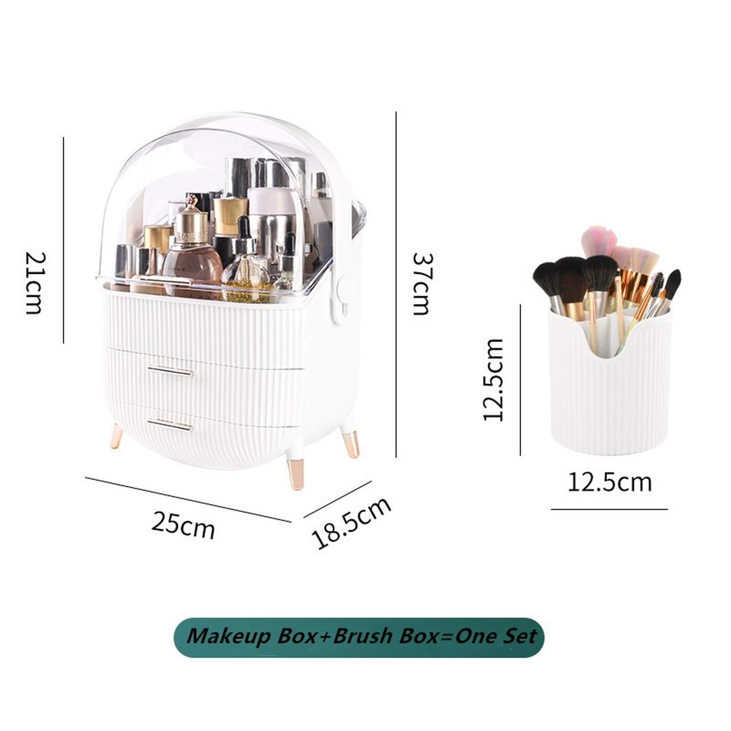 KHTO ABS Transparent Maquillage cosmétique Boîte de Rangement Organisateur Support de Mode Bijoux Accessoires Maquillage répandrai Rangement/du Visage Masque/Crème (Green)
