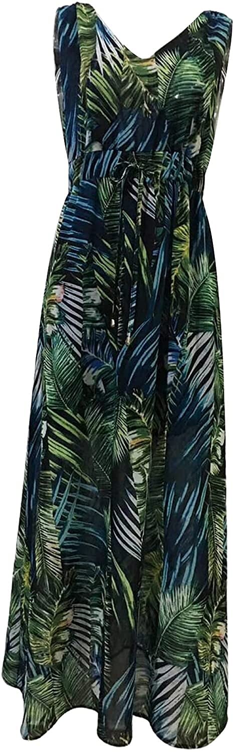 Vestido Largo De Playa Poetsky Para Mujer - Tirantes Delgados, Cuello En V, Holgado Y Con Bolsillos