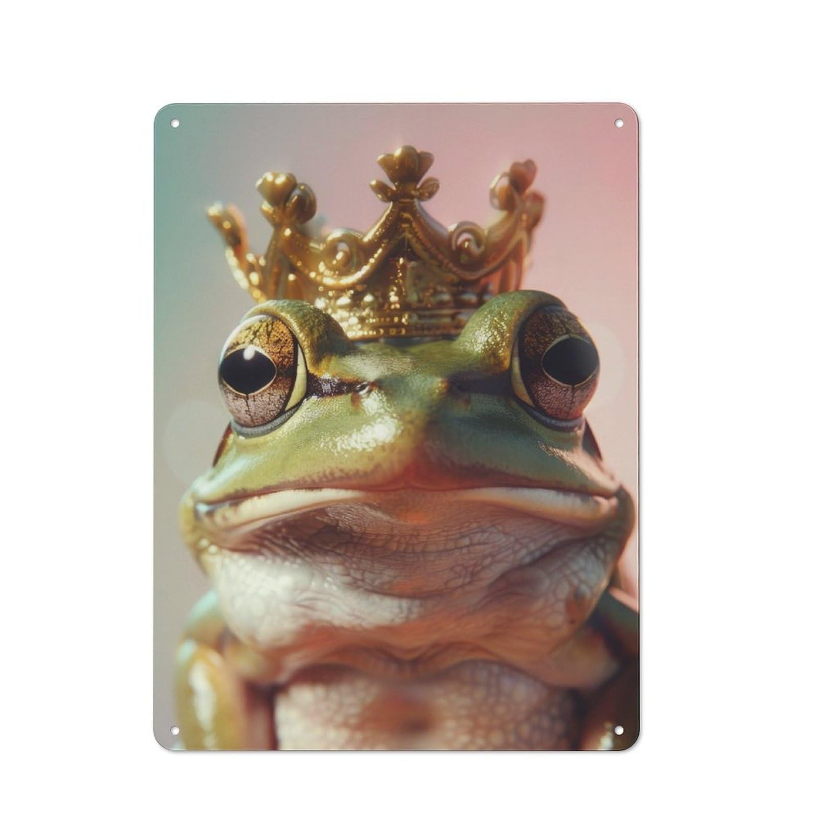 Junmoney Frog King Metal Wall Sign 40X30cm Featuring For Bar Or Restaurant, For Bar Decor Enthusiasts