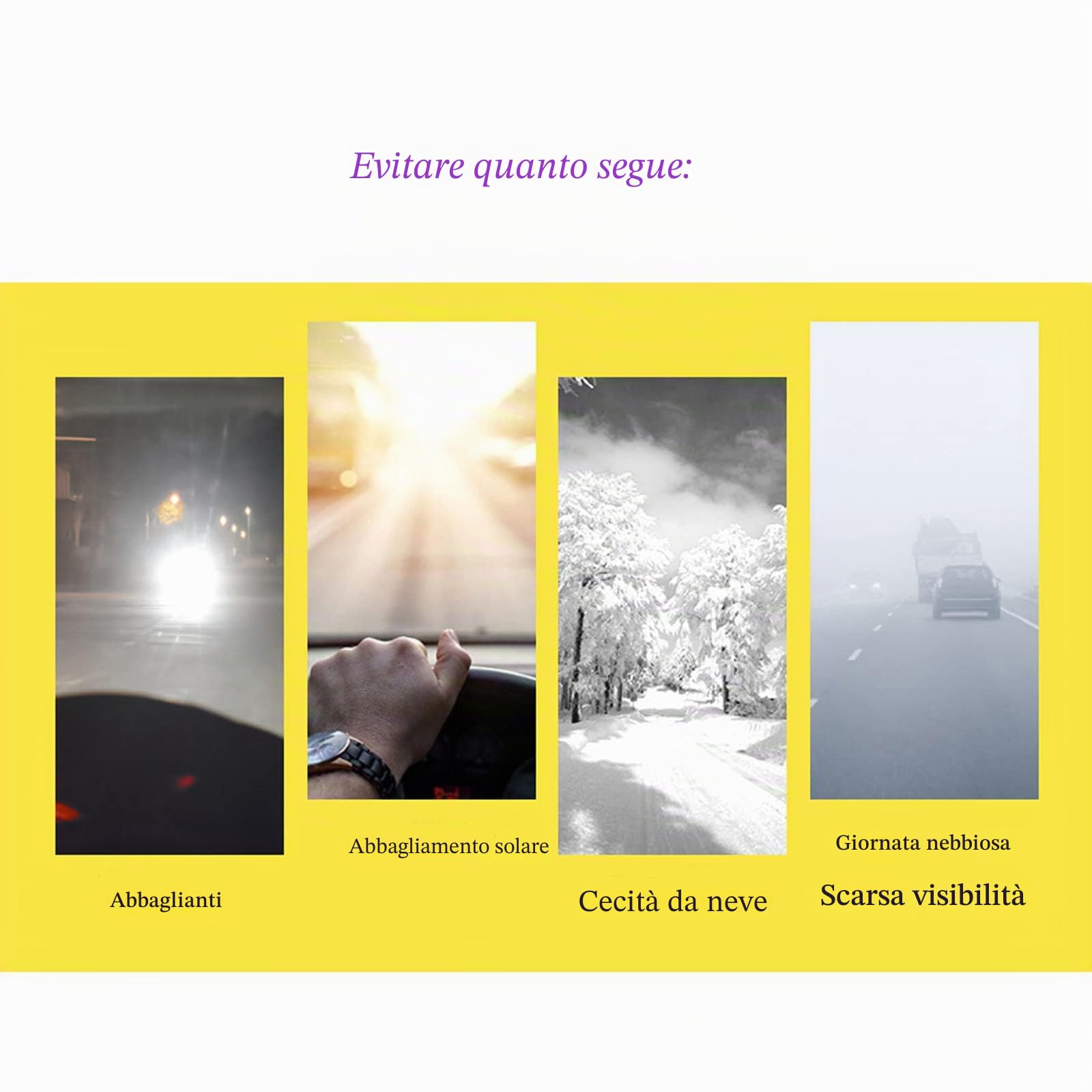 Visiera per Auto Visiera Parasole Multifunzionale Regolabile Antiriflesso e per Cecità ai Raggi UV e Neve Parasole per una Guida Sicura di Giorno o di Notte, Tipo Universale per Auto